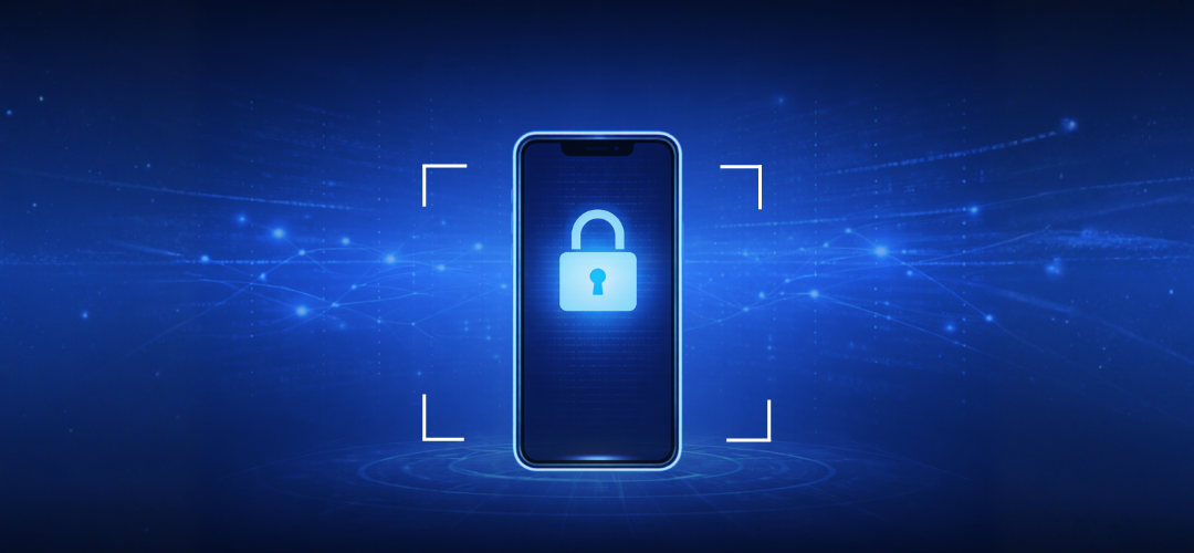 iphone graphic with padlock on it